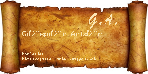 Gáspár Artúr névjegykártya